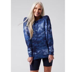 NEW Athleta Balance print pullover sweatshirt long sleeve stretch top Med Tall